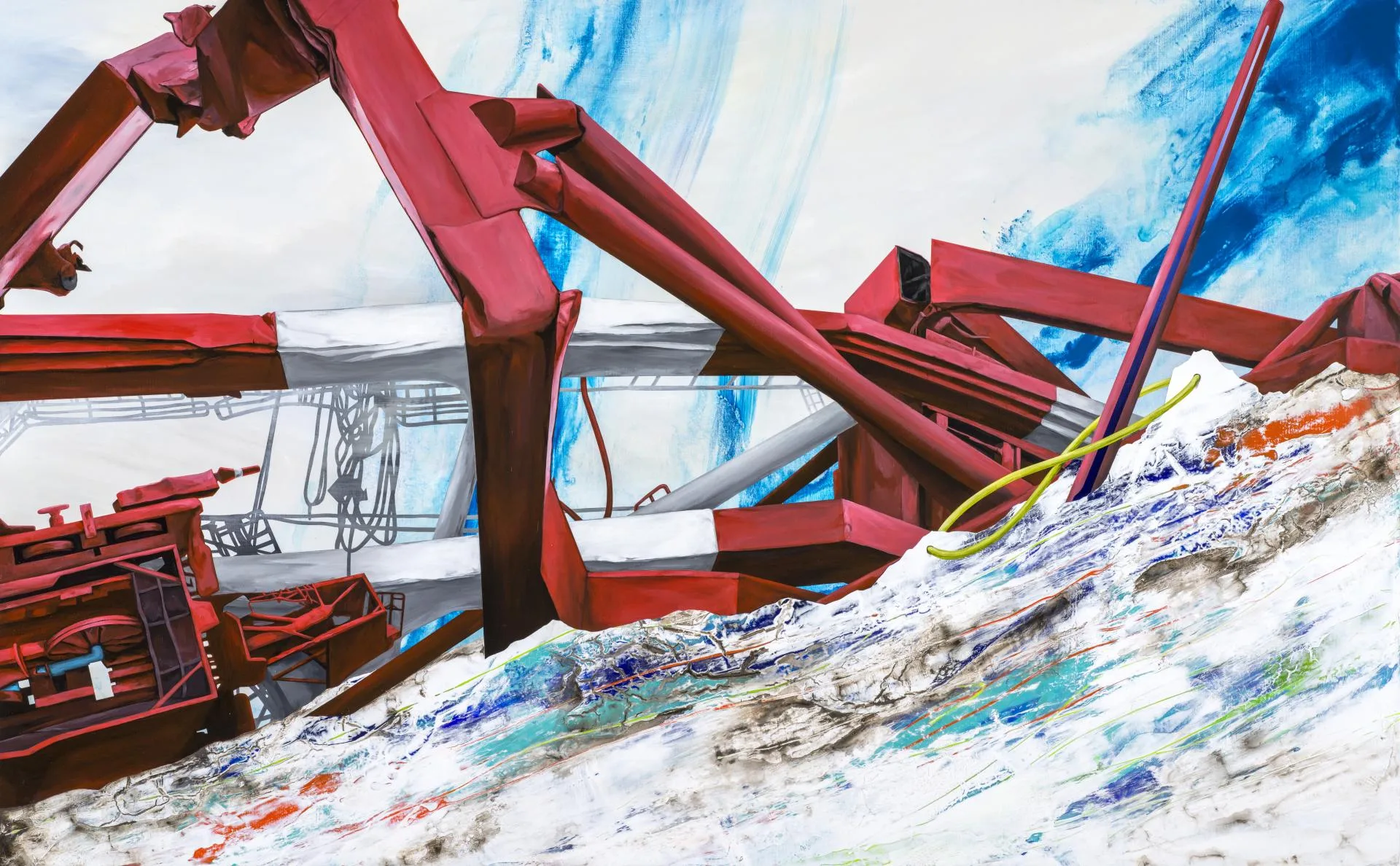 Chou Taichun_Beyond the Mountains – 30 Degree Wave_acrylic on canvas_120x194cm_2017