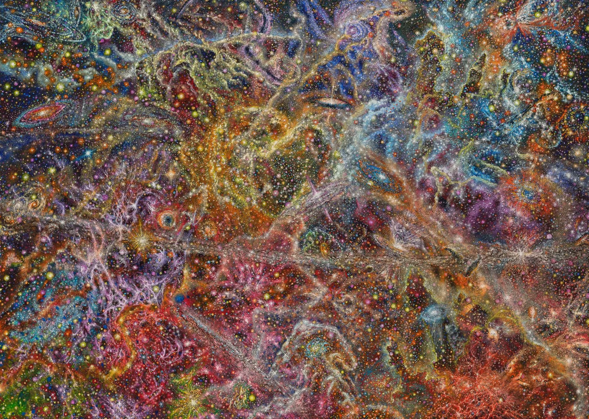 HEO Suyoung, Space 03, Oil on Korean paper, 162.1 × 227.3 cm, 2022
Photo by Jang Hwal Lim