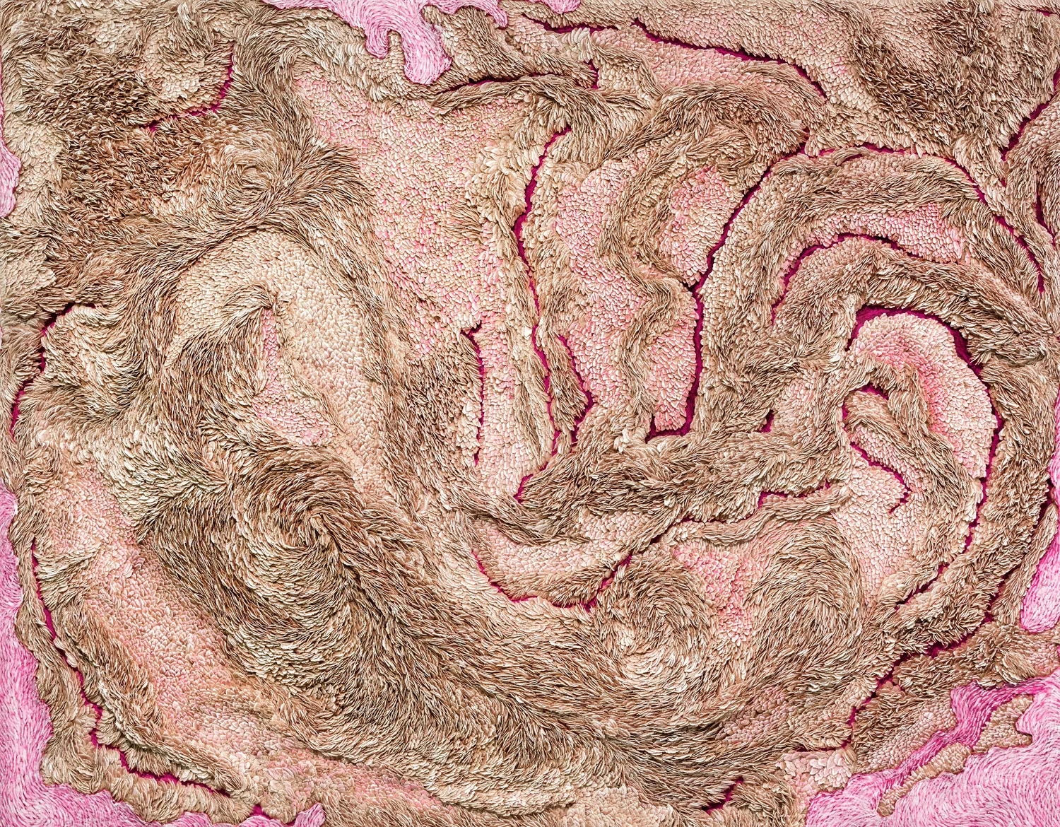 Eternal Mother II_2019_rice, modeling paste, acrylic_ 28x35x4 in_71.1 × 88.9 × 10.2 cm