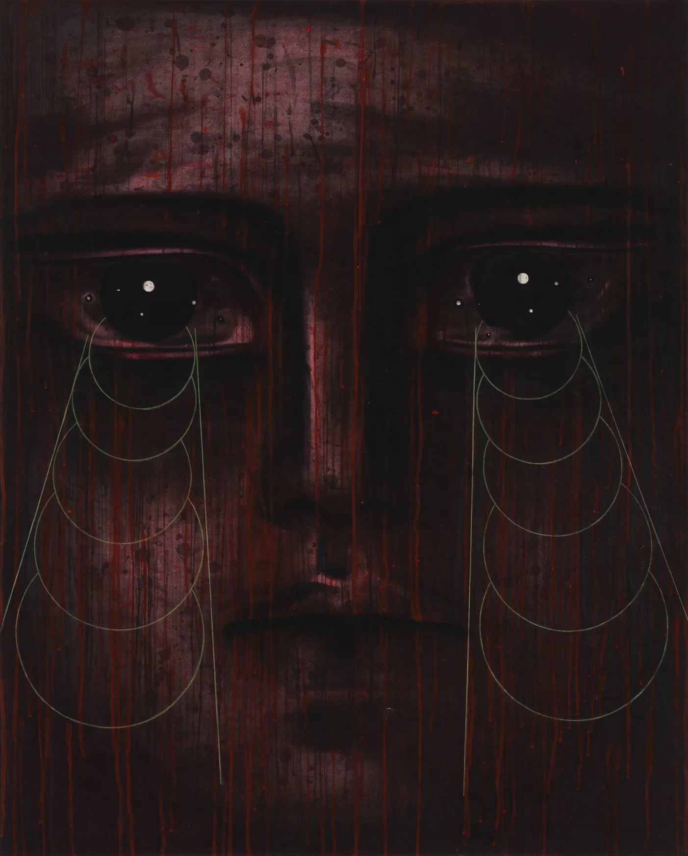 김정욱, 한지에 먹, 채색, 162 × 130 cm, 2023