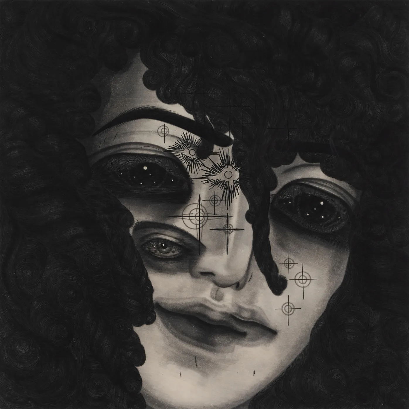 김정욱, 한지에 먹, 120 × 120 cm, 2023