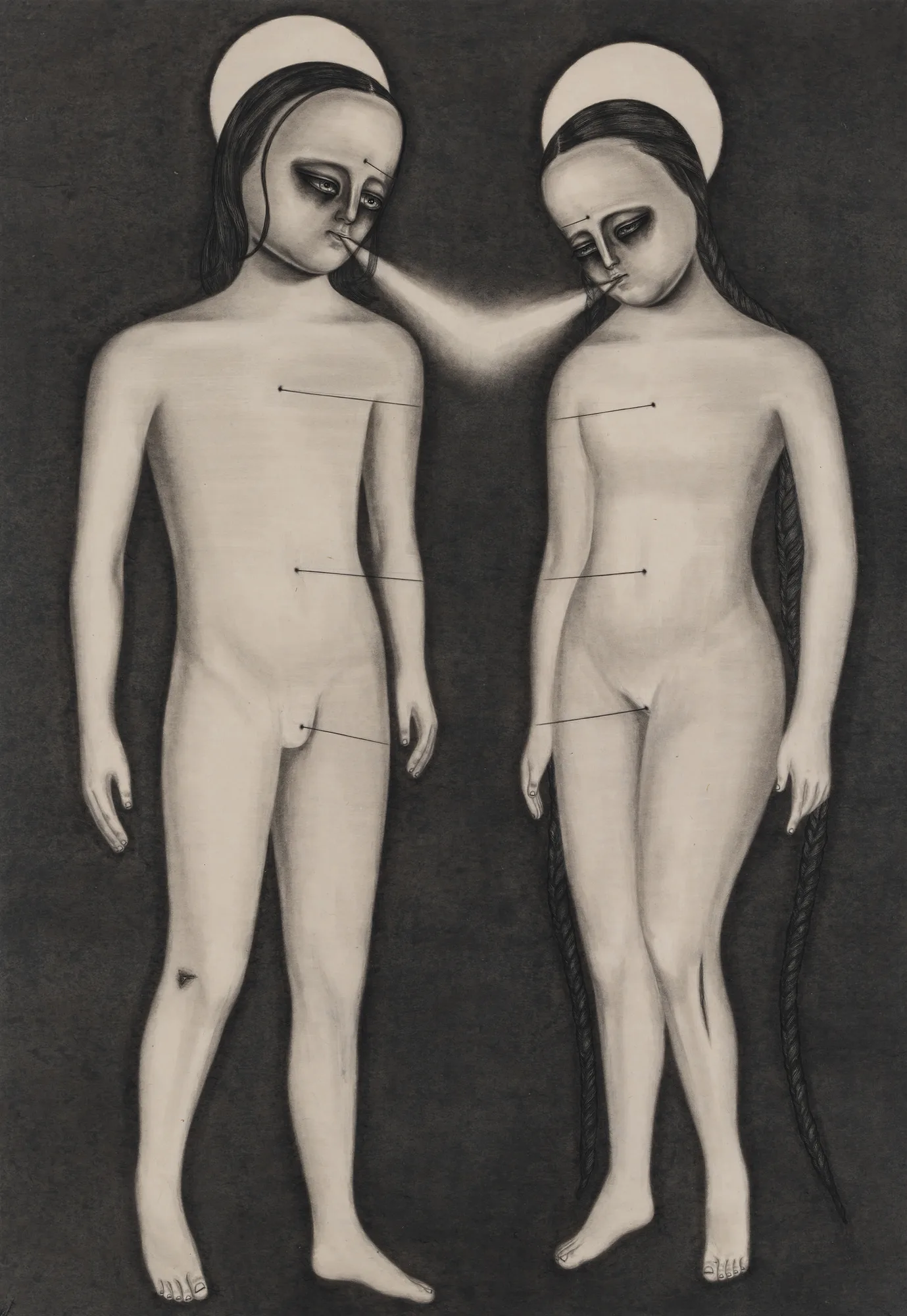 김정욱, 한지에 먹, 162 × 112 cm, 2023