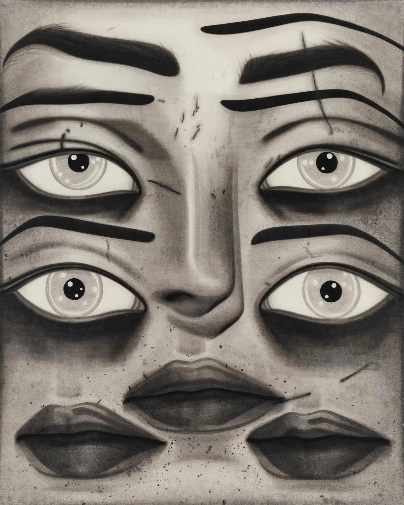 김정욱, 한지에 먹, 162 × 130 cm, 2023