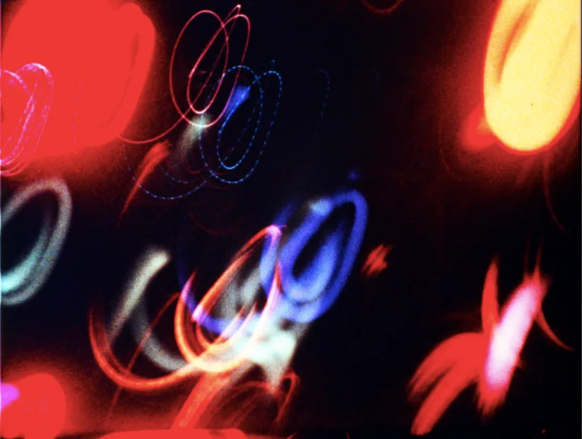 Marie Menken, Lights, 1966. Single-channel video (transferred from 16mm film), color, silent, 6.5 min. Courtesy Anthology Film Archives.