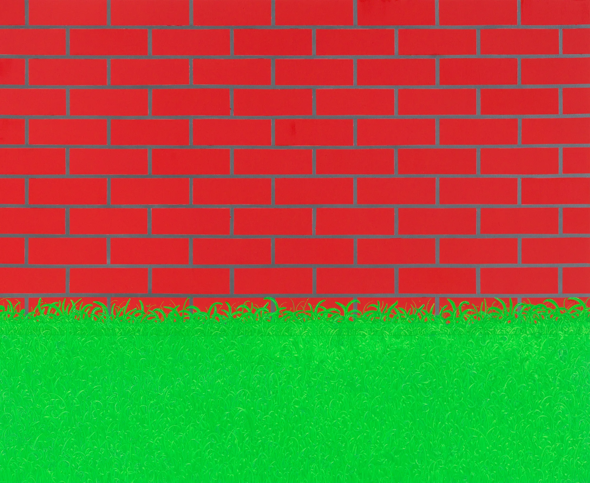 박수형, brick and grass, oil on canvas, #1,130 × 162 cm, 2019