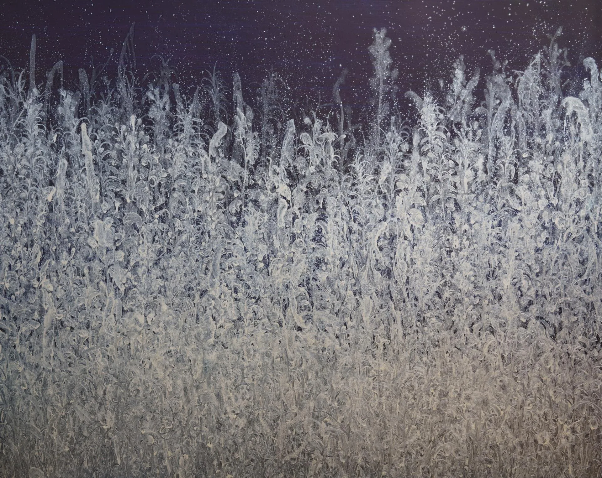박수형, infinite fields_weeds, 130 × 162 cm, oil on canvas, 2021