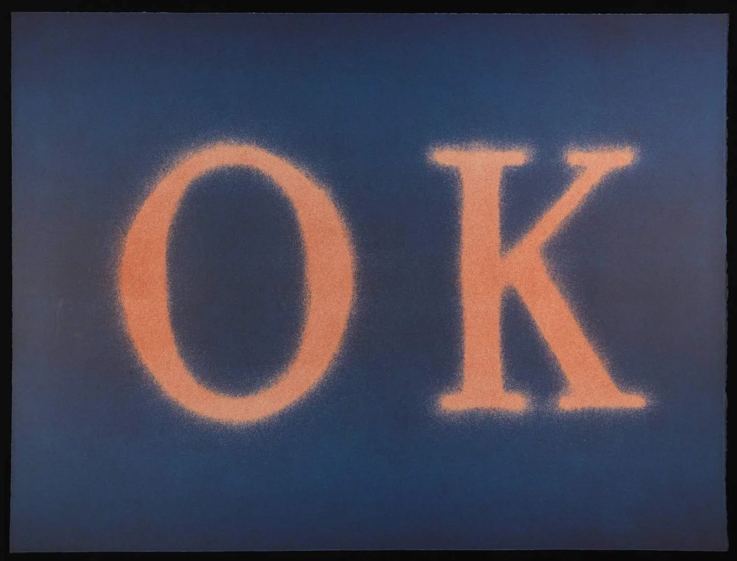 Edward Ruscha
OK (State I) (1990)
ARTIST ROOMS Tate and National Galleries of Scotland. Lent by Artist Rooms Foundation 2011
© Edward Ruscha