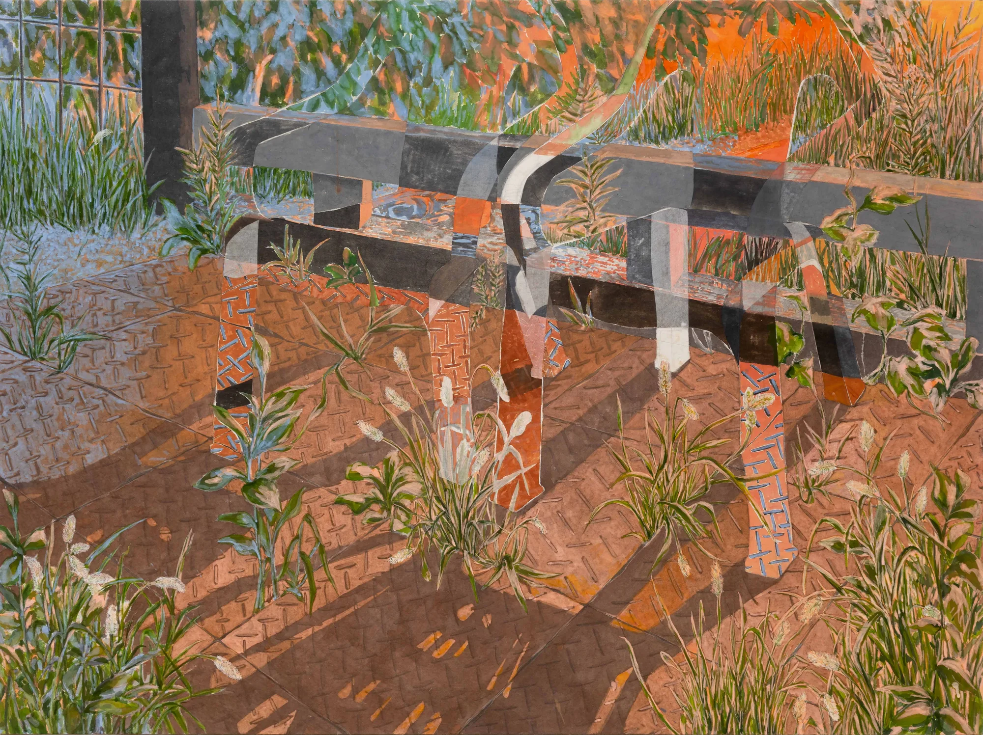 모유진_마주친 것2, 한지에 채색 및 덧붙임, 97 × 130.3 cm, 2022