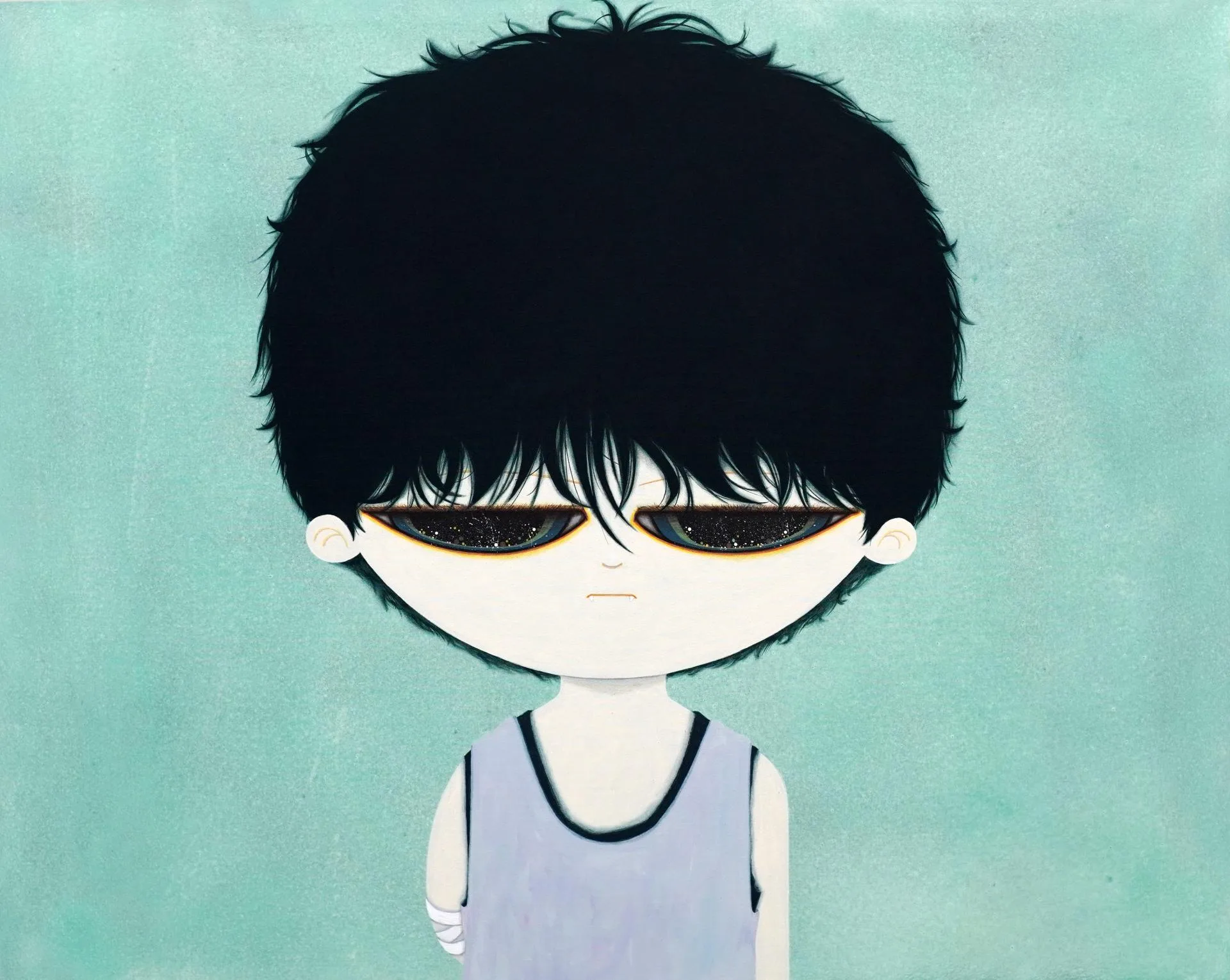 The Boy _ The sound of mind 마음의 소리 90.9 × 72.7 cm acrylic on korean cotton 2025