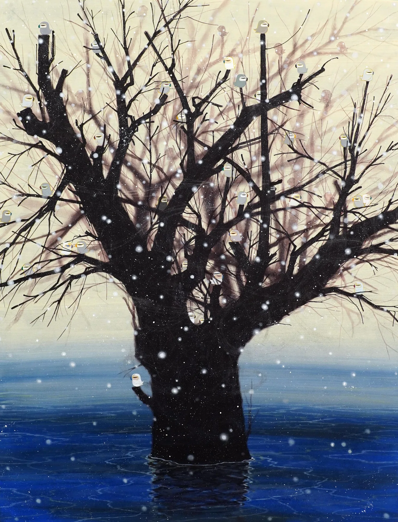 Relationship Practice 관계연습 145.5 × 112.1 cm acrylic on korean cotton 2025