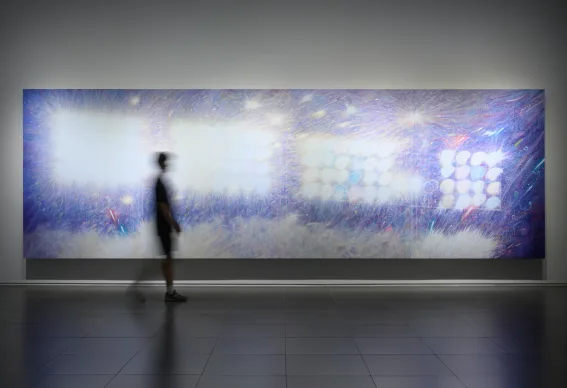 신준민, Spotlight_2025, Oil on canvas, 230 × 724 cm