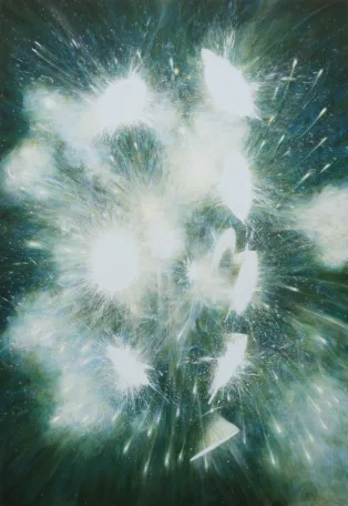 신준민, 조명나무_2025, Oil on canvas, 230 × 160 cm