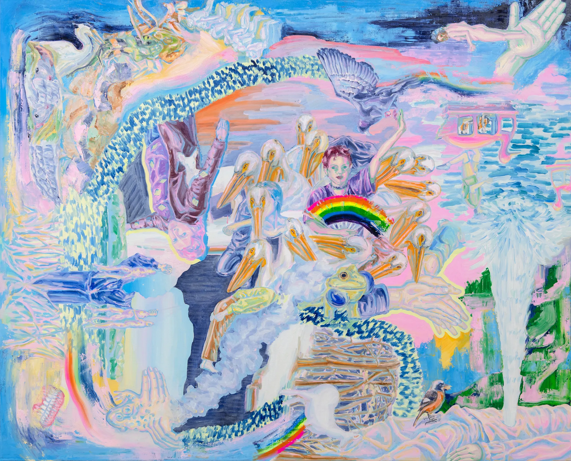 화면 끝에서 표류하고 뒤섞이는 2_2025_Oil on canvas, 130.3 × 162.2 cm