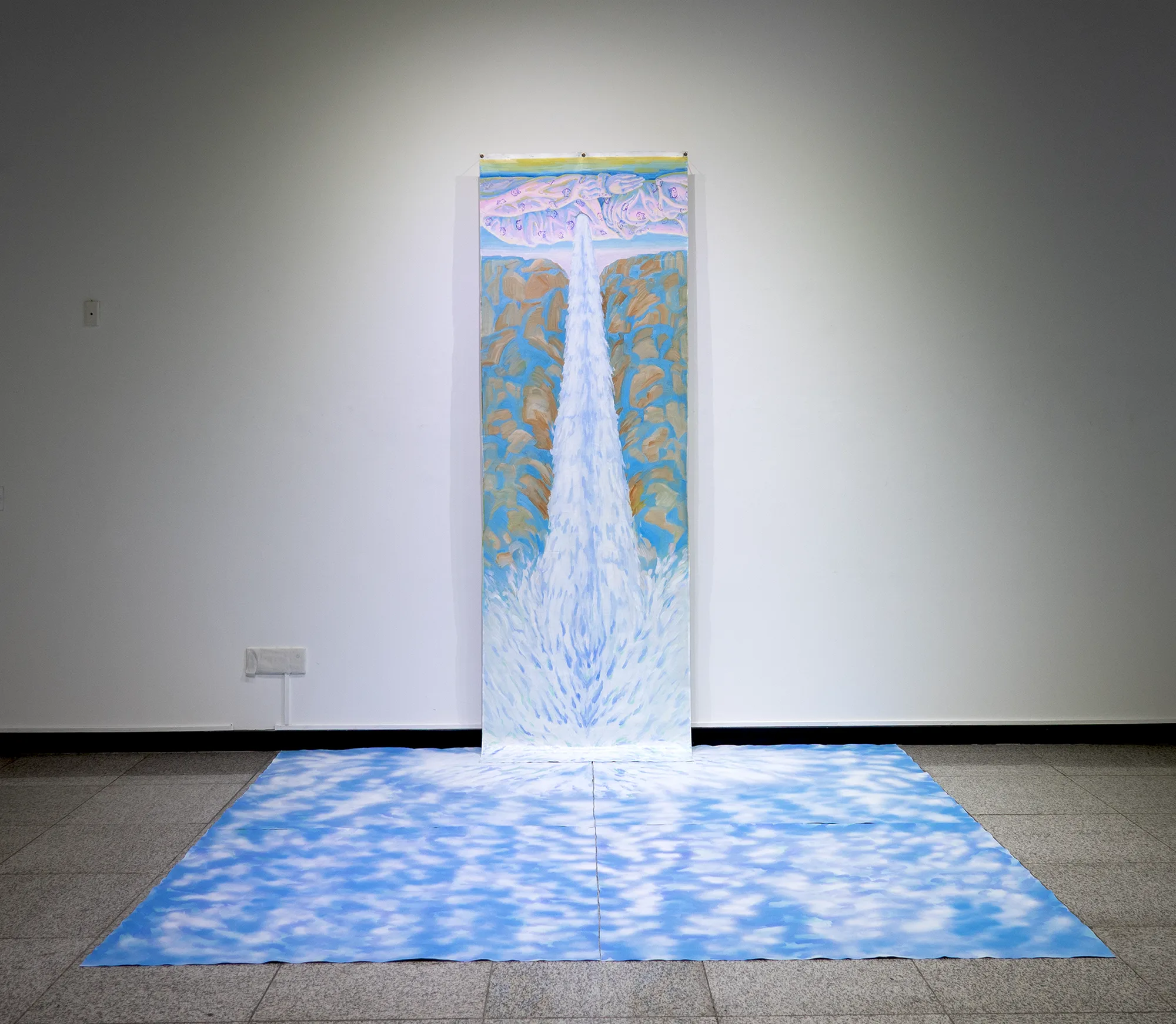 몸 속에 그득한_2025_Acrylic, Oil on canvas, 290 × 100 cm, 266 × 298 cm