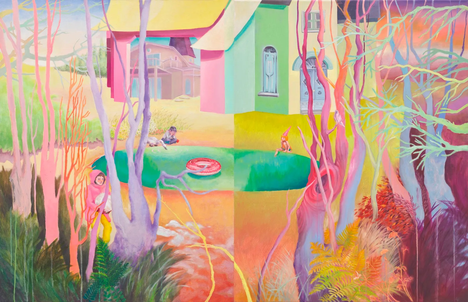 생추어리: 상징의 숲 no. 8(좌)와 생추어리 상징의 숲 no. 9
(2024, 캔버스에 유채와 아크릴, 각각116.5 × 90.5 cm)