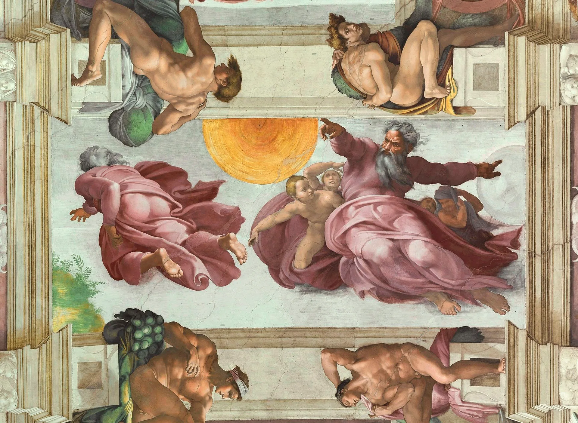 Michelangelo Buonarroti, The Creation of the Sun and the Moon, Michelangelo, Fresco in the Sistine Chapel