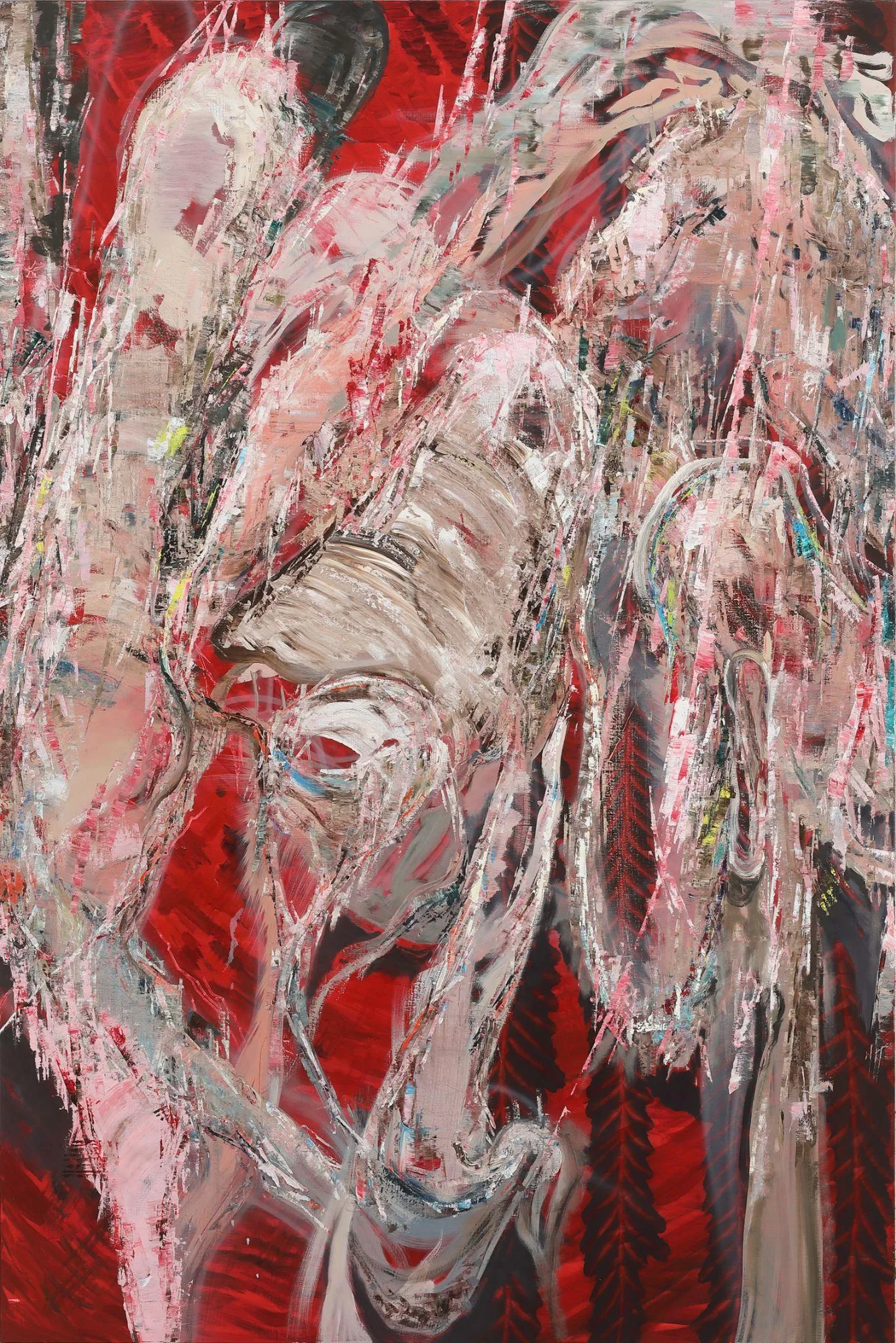 이영수, 와해된 신체 반응 1, 2021, Oil on canvas, 193.9 × 130.3 cm