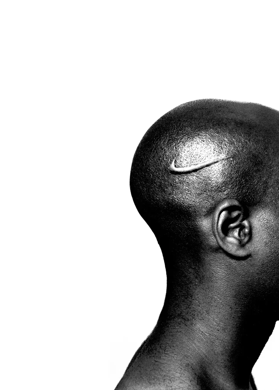 Hank Willis Thomas, Branded Head, 2003, digital C-print. Courtesy of the artist and Jack Shainman Gallery, New York. © Hank Willis Thomas.