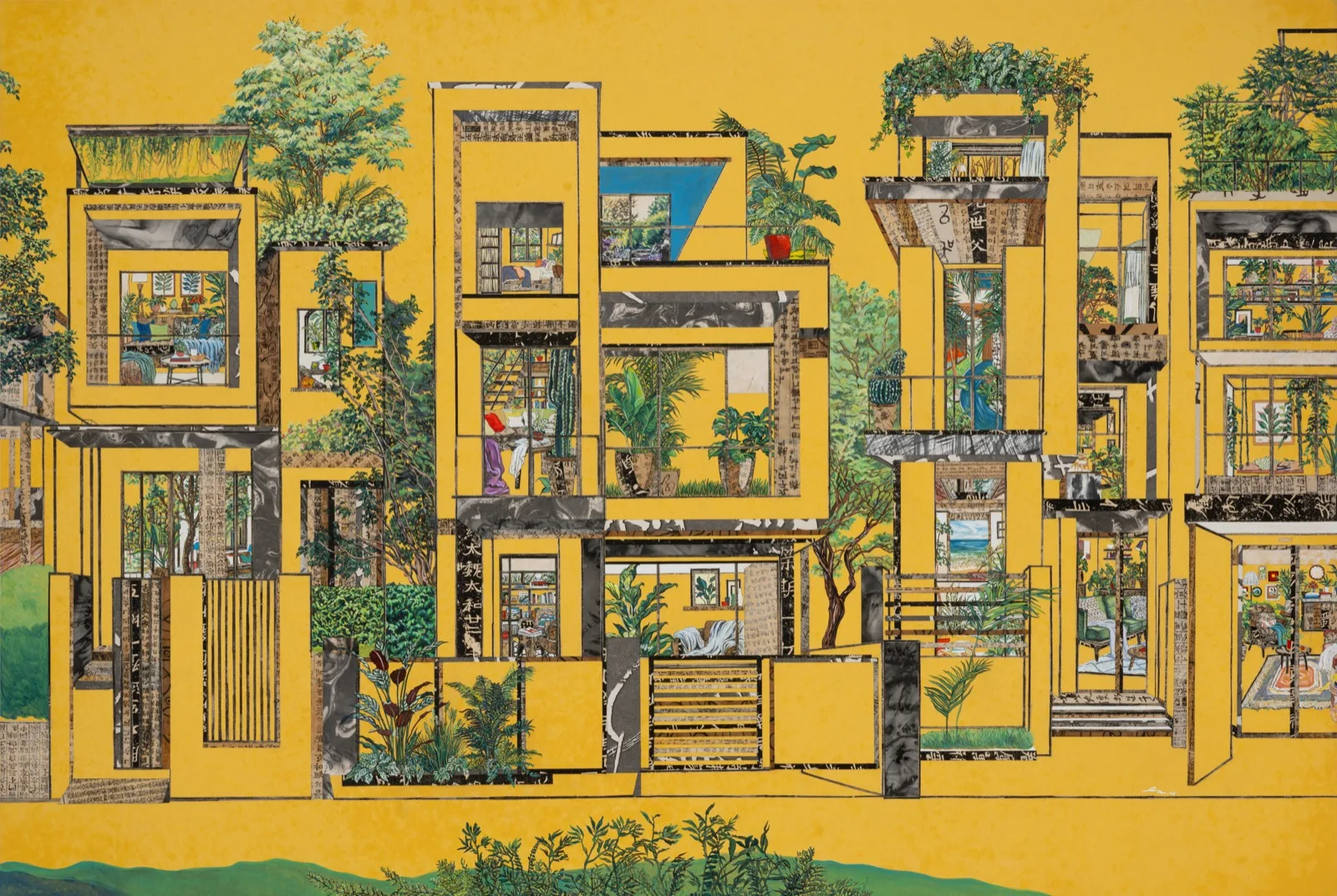 권인경 열린 방 1 2025, 한지에 고서콜라주, 수묵, 아크릴, 197 × 135 cm
권인경 열린 방 2 2025, 한지에 고서콜라주, 수묵, 아크릴, 135 × 197 cm