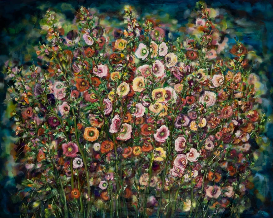 박미례_접시꽃_Hollyhock_130.3x162.2cm_2024